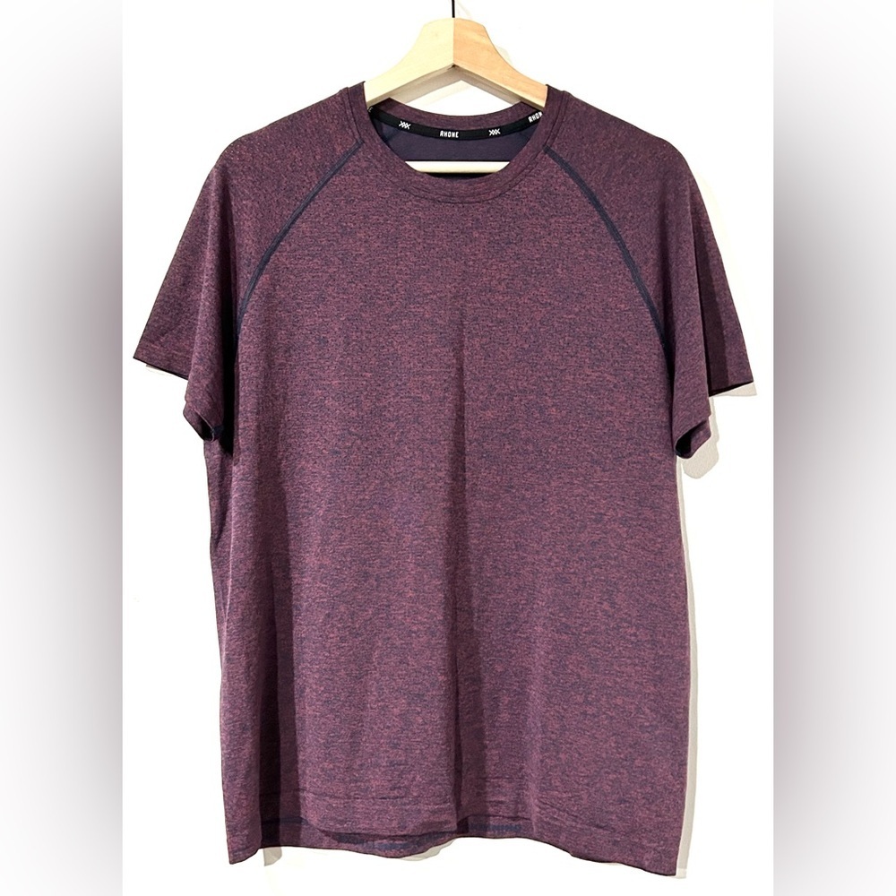 Rhone‎ Vapor Training Short Sleeve Heather Maroon / Navy L